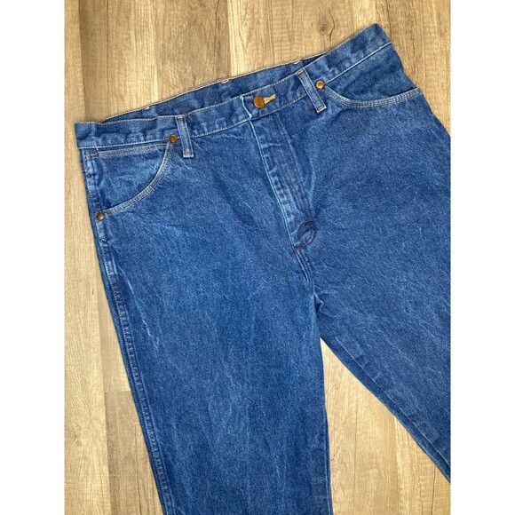 Vintage Wrangler Denim Blue Jeans Cowboy Cut Made in USA 13MWZ Sz 35x30 - Picture 5 of 7